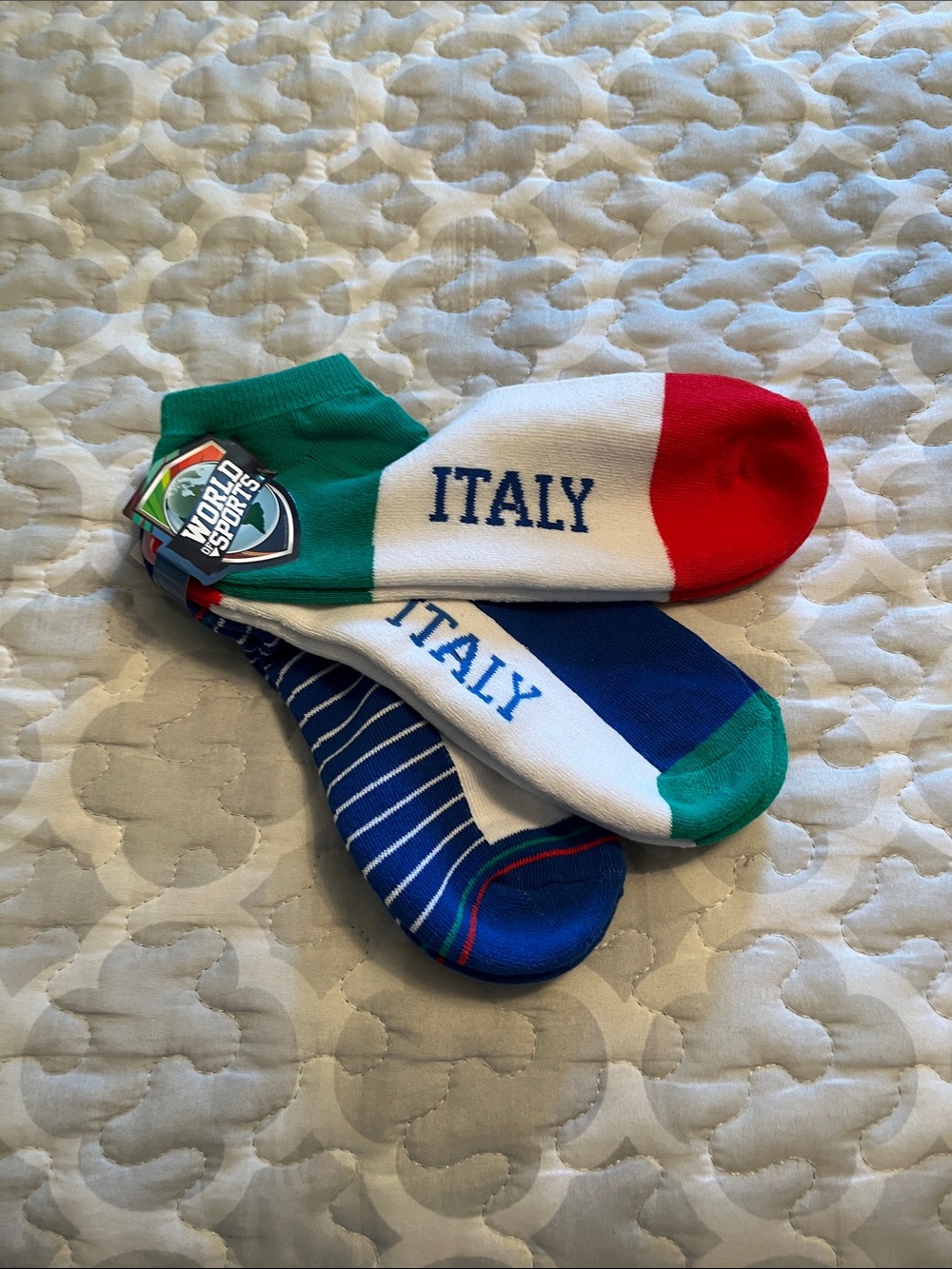 Italy Ankle Socks - Red, White & Green Trio for Men